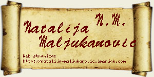 Natalija Maljukanović vizit kartica
